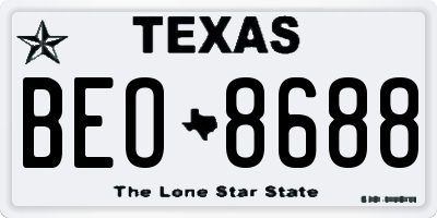 TX license plate BEO8688