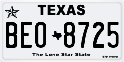 TX license plate BEO8725