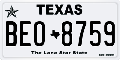 TX license plate BEO8759