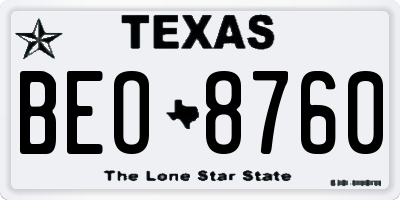 TX license plate BEO8760