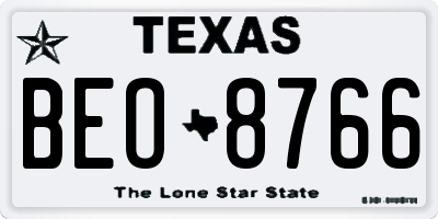 TX license plate BEO8766