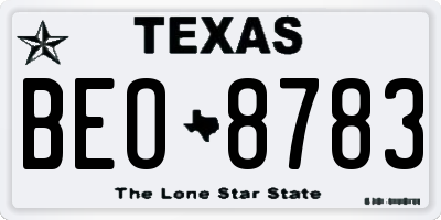 TX license plate BEO8783