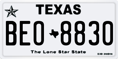 TX license plate BEO8830