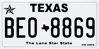 TX license plate BEO8869