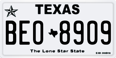 TX license plate BEO8909