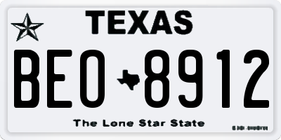 TX license plate BEO8912
