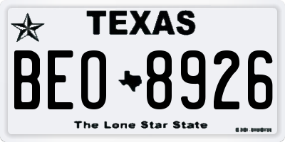 TX license plate BEO8926