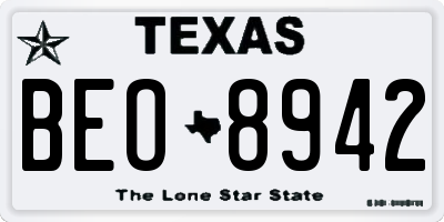 TX license plate BEO8942