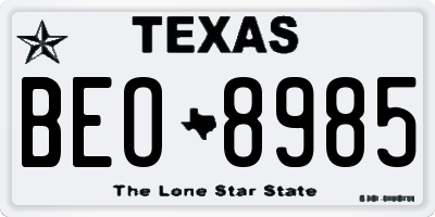 TX license plate BEO8985