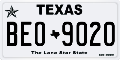 TX license plate BEO9020