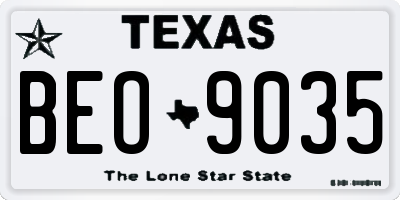 TX license plate BEO9035