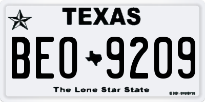 TX license plate BEO9209