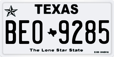 TX license plate BEO9285
