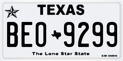 TX license plate BEO9299