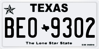 TX license plate BEO9302