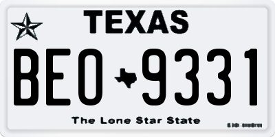 TX license plate BEO9331