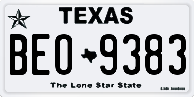 TX license plate BEO9383