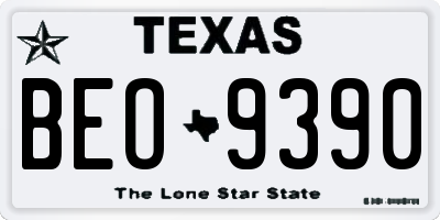 TX license plate BEO9390