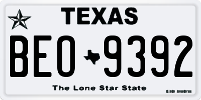 TX license plate BEO9392