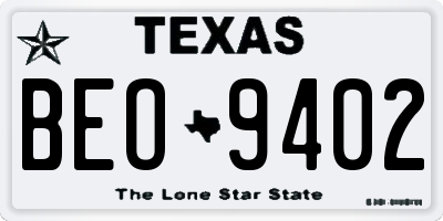 TX license plate BEO9402