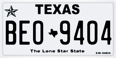 TX license plate BEO9404