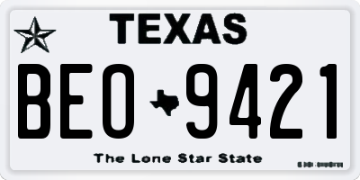 TX license plate BEO9421