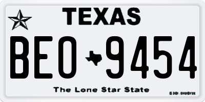 TX license plate BEO9454