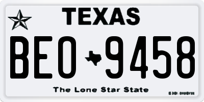 TX license plate BEO9458