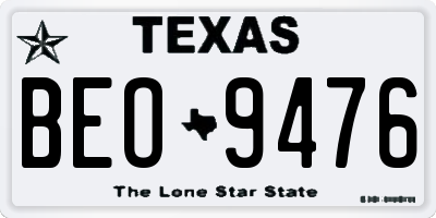 TX license plate BEO9476