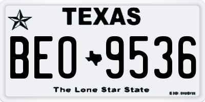 TX license plate BEO9536
