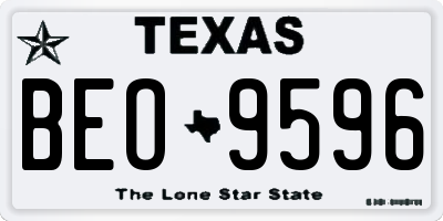 TX license plate BEO9596