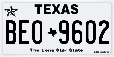 TX license plate BEO9602