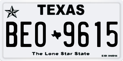 TX license plate BEO9615