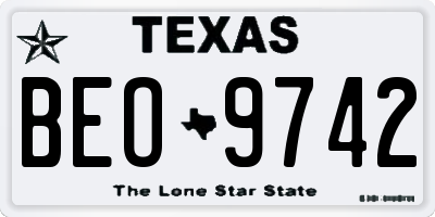 TX license plate BEO9742