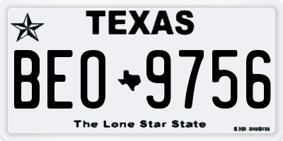 TX license plate BEO9756