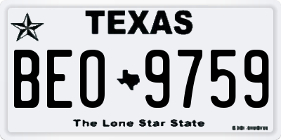 TX license plate BEO9759