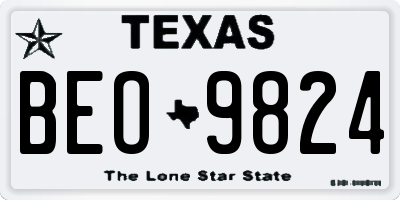 TX license plate BEO9824