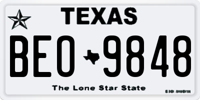 TX license plate BEO9848