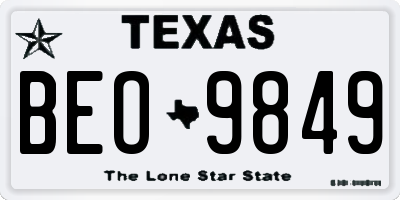 TX license plate BEO9849