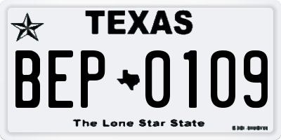TX license plate BEP0109