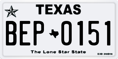 TX license plate BEP0151