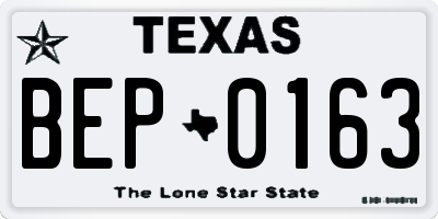 TX license plate BEP0163