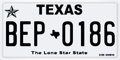 TX license plate BEP0186