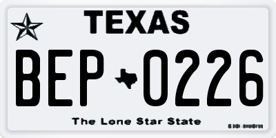 TX license plate BEP0226