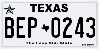TX license plate BEP0243