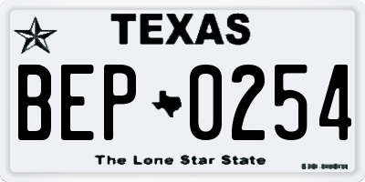 TX license plate BEP0254