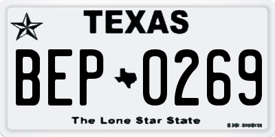 TX license plate BEP0269