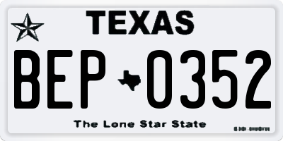 TX license plate BEP0352
