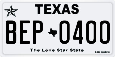TX license plate BEP0400