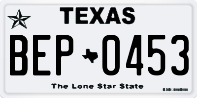 TX license plate BEP0453